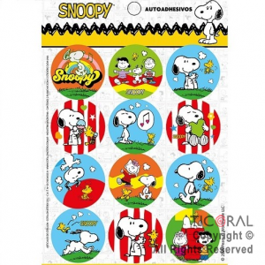 SNOOPY STICKERS AUTOADHESIVOS X 24 UNIDADES